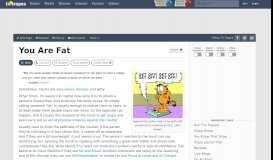 
							         You Are Fat - TV Tropes								  
							    