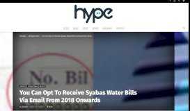 
							         You Can Opt To Receive Syabas Water Bills Via Email From 2018 ...								  
							    
