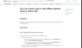 
							         You can't find a user in the offline address book in Office 365								  
							    