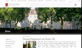 
							         Young Engineers at Festo UK April 25, 2019 Girls ... - St Francis College								  
							    