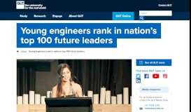 
							         Young engineers rank in nation's top 100 future leaders - QUT								  
							    