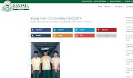 
							         Young Inventors Challenge (YIC) 2019 - Sayfol International School								  
							    
