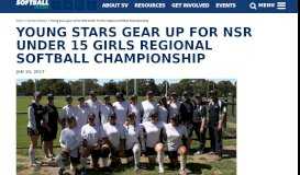 
							         Young stars gear up for NSR Under 15 Girls Regional Softball ...								  
							    