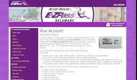 
							         Your Account - Delaware E-ZPass								  
							    