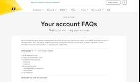 
							         Your account FAQs | AA								  
							    