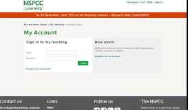 
							         Your account - NSPCC My Learning								  
							    