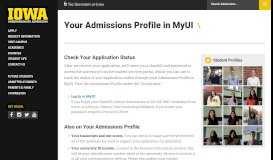 
							         Your Admissions Profile in MyUI | Undergraduate Admissions - The ...								  
							    
