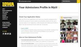 
							         Your Admissions Profile in MyUI - University of Iowa Admission								  
							    