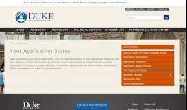 
							         Your Application Status | Duke Graduate School								  
							    