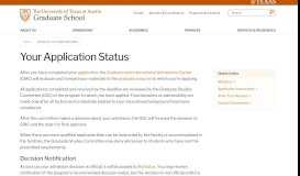 
							         Your Application Status | Graduate School | The University of Texas at ...								  
							    