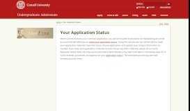 
							         Your Application Status | Undergraduate ... - Cornell Admissions								  
							    