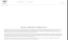 
							         Your Career at Bentley - Official Bentley Careers website								  
							    