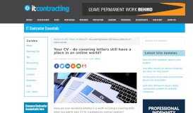 
							         Your CV - do covering letters still have a place in an online world? - IT ...								  
							    
