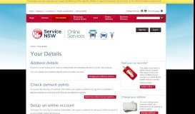 
							         Your Details - Service NSW								  
							    