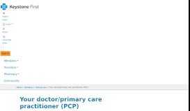 
							         Your doctor/primary care practitioner (PCP) - Keystone First								  
							    