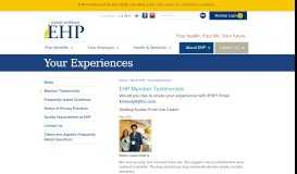 
							         Your Experiences - Johns Hopkins Employer Health Programs (EHP)								  
							    
