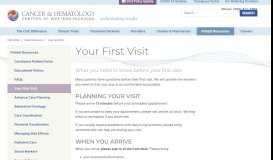 
							         Your First Visit - CHCWM - Cancer & Hematology Centers of West ...								  
							    
