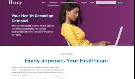 
							         Your Health Record on Demand - Hixny								  
							    