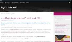 
							         Your Marjon logon details and Free Microsoft Office! - Digital Skills Help								  
							    