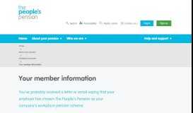 
							         Your member information - The People's Pension								  
							    