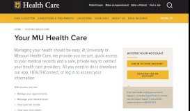 
							         Your MU Health Care - MU Health Care								  
							    