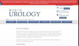 
							         Your Privacy - Wichita Urology, Wichita, KS								  
							    