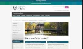 
							         Your student record - Student home, The University of York								  
							    