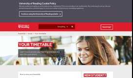 
							         Your timetable - Student - University of Reading								  
							    