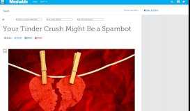 
							         Your Tinder Crush Might Be a Spambot - Mashable								  
							    