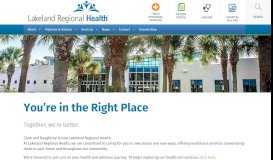 
							         You're in the Right Place - Lakeland Regional Health								  
							    