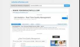 
							         yourhealthfile.com at WI. YourHealthFile : Your Personal Health Record								  
							    