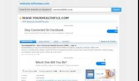
							         yourhealthfile.com at WI. YourHealthFile : Your Personal ...								  
							    