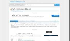 
							         yourlease.com.au at WI. YourLease Account Login | Keep up ...								  
							    