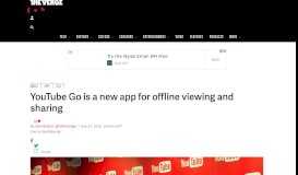 
							         YouTube Go is a new app for offline viewing and sharing - The ...								  
							    