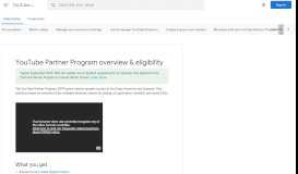 
							         YouTube Partner Program overview, application checklist, & FAQs ...								  
							    