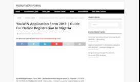 
							         YouWiN Application Form 2019 | Guide For ... - Recruitment Portal								  
							    