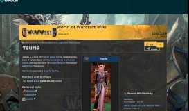 
							         Ysuria | WoWWiki | FANDOM powered by Wikia								  
							    