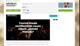 
							         Yvonne Mwale veröffentlicht neues Album „Msimbi ... - afrika! Portal								  
							    