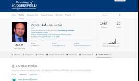 
							         Zaheer-Ud-Din Babar – Similar Profiles — University of Huddersfield ...								  
							    