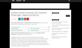 
							         Zambia Catholic University, ZCU Students Portal login | www.zcuni ...								  
							    