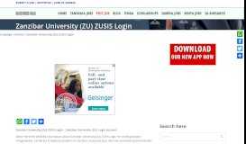 Zanzibar University (ZU) ZUSIS Login 2020/2021 - Mabumbe          
