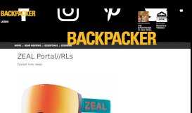 
							         Zeal Portal//RLs Goggles - Backpacker								  
							    