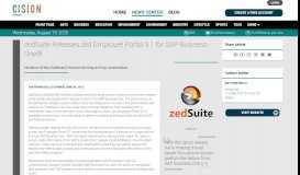 
							         zedSuite Releases zed Employee Portal 9.1 for SAP Business One®								  
							    