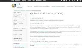 
							         ZEF Application documents								  
							    