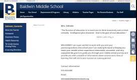 
							         Zelinski, Danielle / Welcome - Baldwin Union Free School District								  
							    