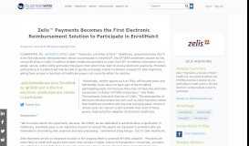 
							         Zelis™ Payments Becomes the First Electronic Reimbursement ...								  
							    