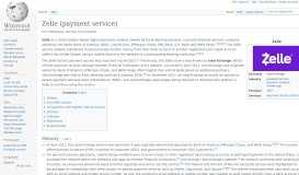 
							         Zelle (payment service) - Wikipedia								  
							    
