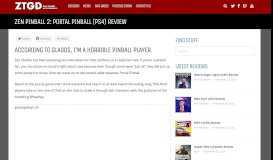 
							         Zen Pinball 2: Portal Pinball (PS4) Review – ZTGD								  
							    