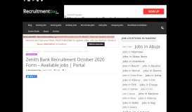 
							         Zenith Bank Recruitment 2019/2020 - Zenith Bank Jobs on www ...								  
							    