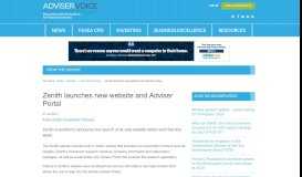 
							         Zenith launches new website and Adviser Portal - AdviserVoice ...								  
							    